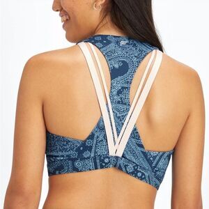 Fabletics Kessler Medium Impact Sports Bra Color Deep Navy Multi M NWT in packag